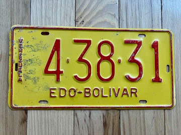 Venezuela Edo Bolivar License Plate