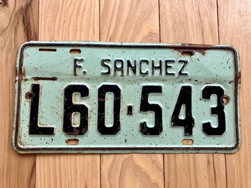 Uruguay F Sanchez License Plate