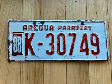 1988 Aregua Paraguay License Plate