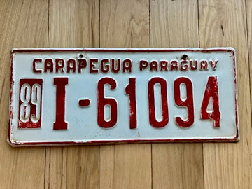 1989 Carapegua Paraguay License Plate