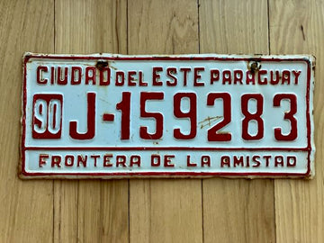 1990 Ciudad Del Este Paraguay License Plate