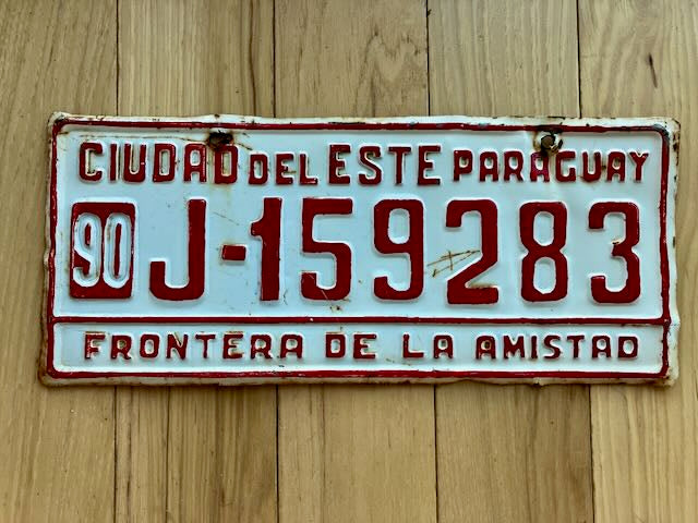 1990 Ciudad Del Este Paraguay License Plate