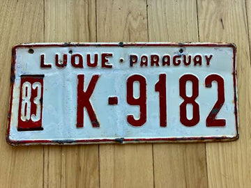 1983 Luque Paraguay License Plate - W/Touch Up Paint