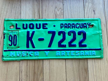 1990 Luque Paraguay License Plate - Repainted