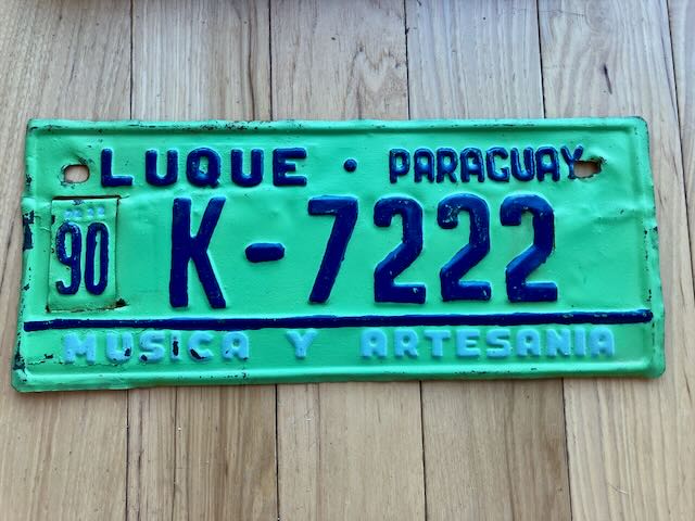 1990 Luque Paraguay License Plate - Repainted