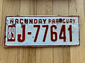 1989 Nacunday Paraguay License Plate