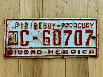 1990 Piribebuy Paraguay License Plate