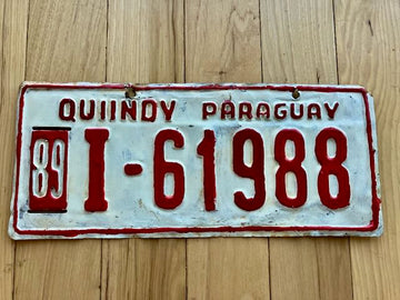 1989 Quiindy Paraguay License Plate - Likely Repaint