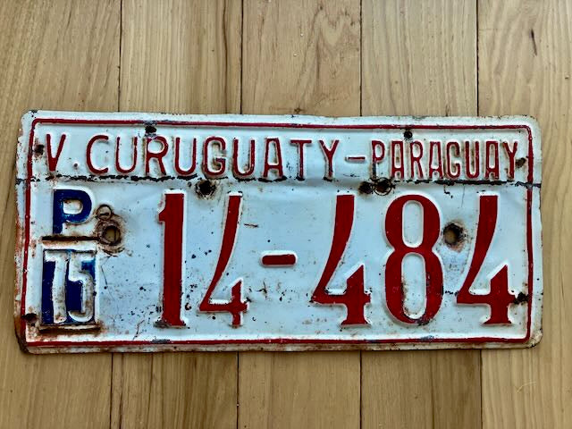 1975 V Curuguaty Paraguay License Plate