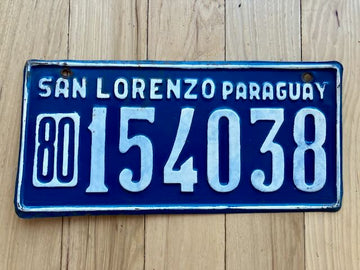 1980 San Lorenzo Paraguay License Plate