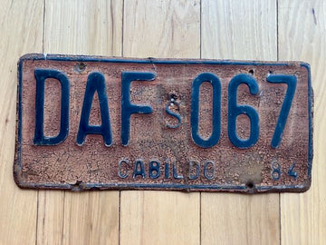 1984 Chile Cabildo License Plate - Poor Condition