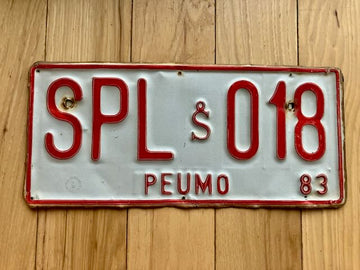 1983 Chile Peumo Trailer License Plate