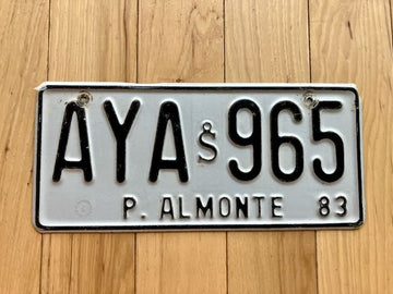1983 Chile P Almonte License Plate