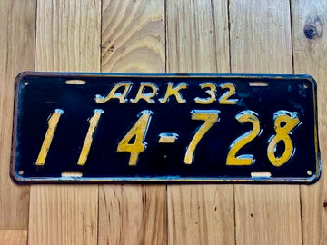 1932 Arkansas License Plate