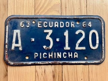 1964 Ecuador Pinchincha License Plate