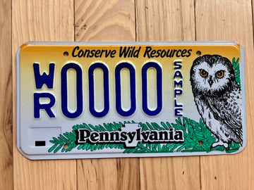 Pennsylvania Conserve Wild Resources Sample License Plate