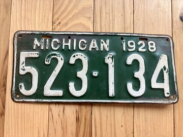 1928 Michigan License Plate