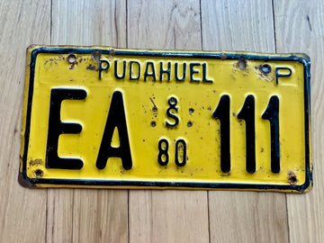 1980 Chile Pudahuel License Plate