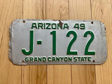 1949 Arizona Yavapi County Waffle License Plate