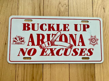 Arizona Buckle Up/No Excuses Booster License Plate (Plastic)