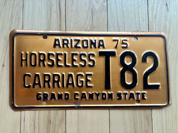 1975 Arizona Horseless Carriage Copper License Plate
