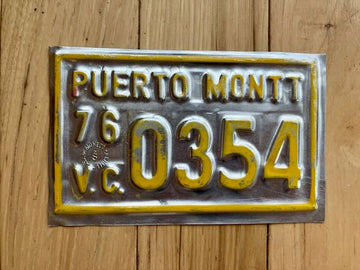 1976 Chile Puerto Monti Tricycle License Plate