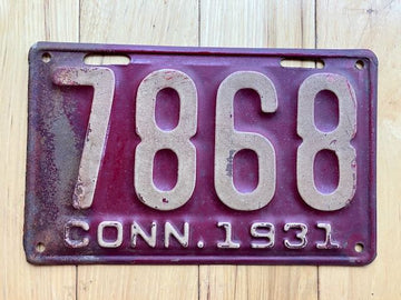 1931 Connecticut License Plate