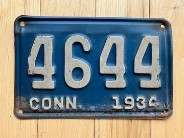 1934 Connecticut License Plate