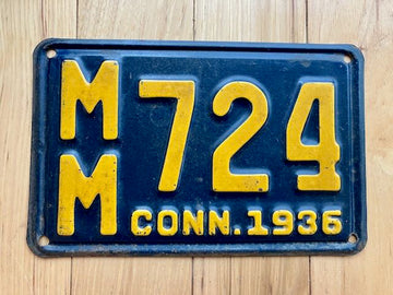 1936 Connecticut License Plate