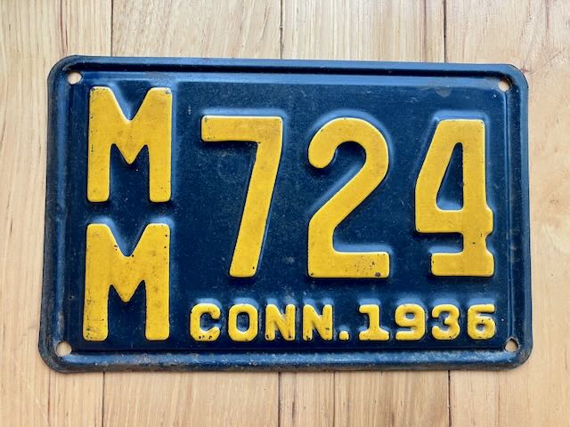 1936 Connecticut License Plate