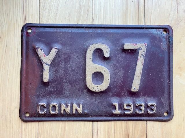 1933 Connecticut License Plate