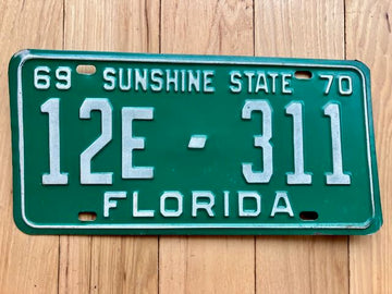 1970 Florida Lake County License Plate