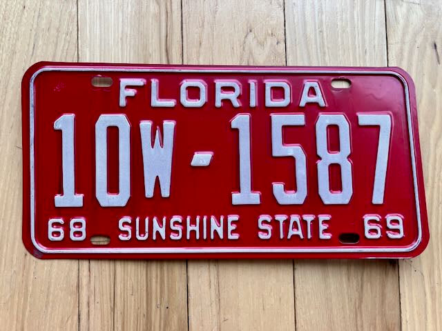 1968/1969 Florida Broward County License Plate