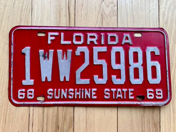 1968/1969 Florida Dade County License Plate