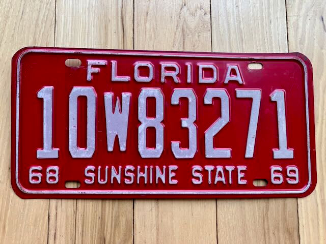 1968/1969 Florida Broward County License Plate
