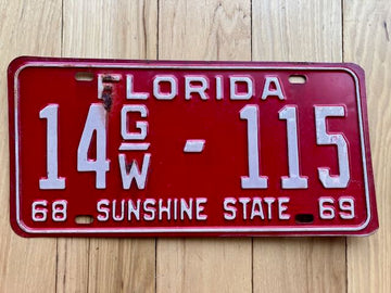 1968/1969 Florida Marion County Heavy Equipment License Plate