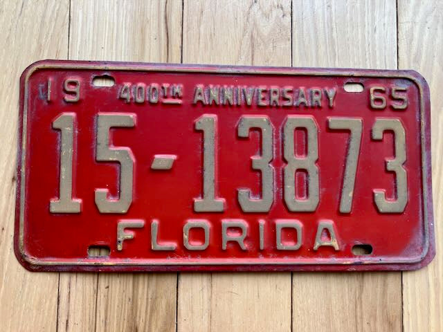 1965 Florida Manatee County License Plate