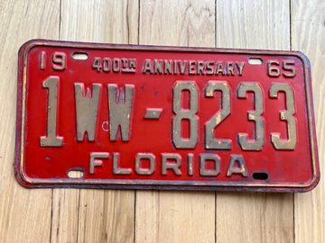 1965 Florida Dade County License Plate