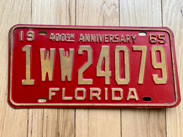 1965 Florida Dade County License Plate