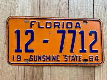 1964 Florida Lake County License Plate