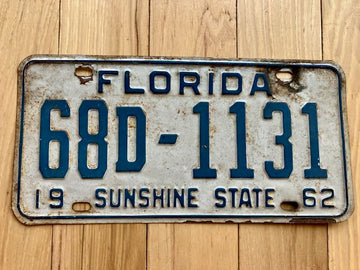 1962 Florida License Plate