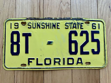 1961 Florida Volusia County License Plate