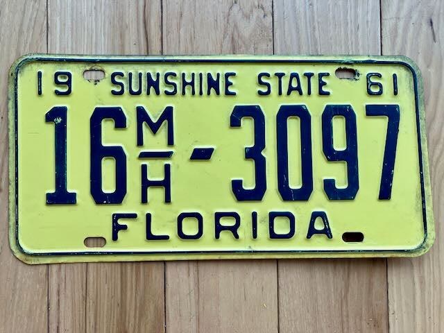 1961 Florida Sarasota County Mobile Home License Plate