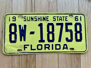 1961 Florida Volusia County License Plate