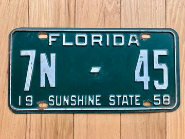 1958 Florida Orange County License Plate