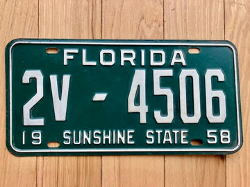 1958 Florida Duval County License Plate