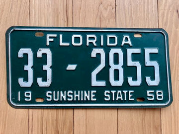 1958 Florida Santa Rosa County License Plate