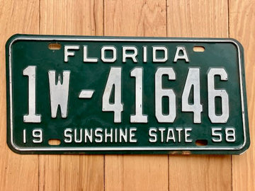 1958 Florida Dade County License Plate