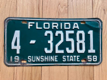 1958 Florida Pinellas County License Plate