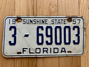 1957 Florida Hillsborough County License Plate